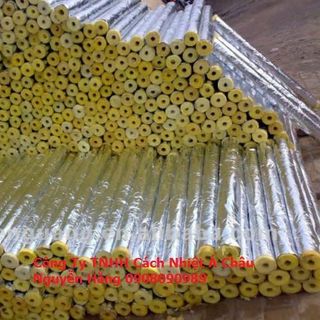 Ống Rockwool định hình cách nhiệt đường ống hơi nóng 450 độ C
