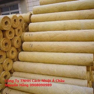 Ống Rockwool định hình cách nhiệt đường ống hơi nóng 450 độ C
