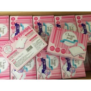 Bông tẩy trang Clean puff Nhật Bản hộp 80 miếng