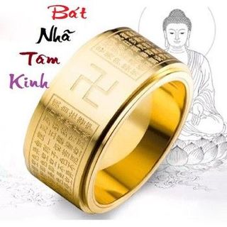 NHẪN BÁT NHÃN TÂM KINH VÀNG - BÌNH AN MAY MẮN giá sỉ​ giá bán buôn Đã trì chú giá sỉ