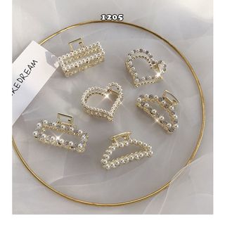 Kẹp tóc ngọc trai đính kim cương