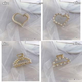 Kẹp tóc ngọc trai đính kim cương