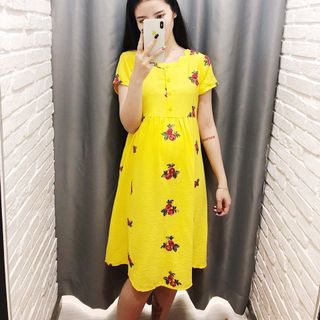 ĐẦM BẦU CÔNG SỞ ĐŨI HOA THÊU - BẦU VÀ CHO BÉ TY