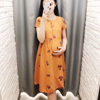 ĐẦM BẦU CÔNG SỞ ĐŨI HOA THÊU - BẦU VÀ CHO BÉ TY