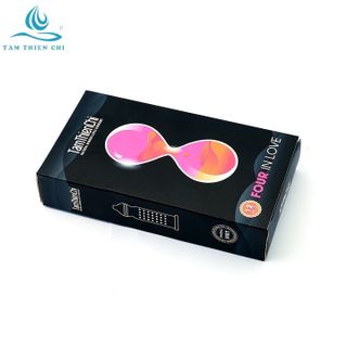 Bao cao su Tâm Thiện Chí Four In Love gân gai thắt và trị xuất tinh sớm hộp 12 chiếc