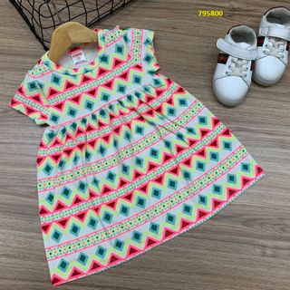 Đầm thun tay ngắn họa tiết