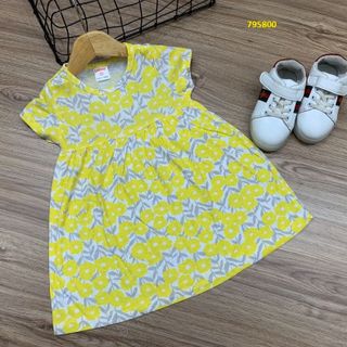 Đầm thun tay ngắn họa tiết