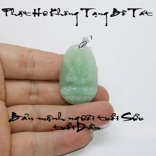 Dây chuyền Hư Không Tạng Bồ Tát size 2537 - xanh ngọc