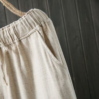 Quần nữ ống rộng lưng thun bản lớn chất liệu đũi cao cấp 123