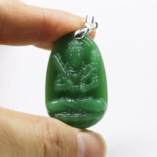 Dây chuyền Hư Không Tạng Bồ Tát size 2537 - xanh lá