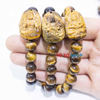 Vòng tay đá mắt hổ Phật bản mệnh