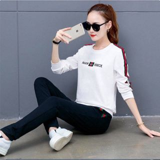 Đồ bộ thể thao dài thêu chữ TT273