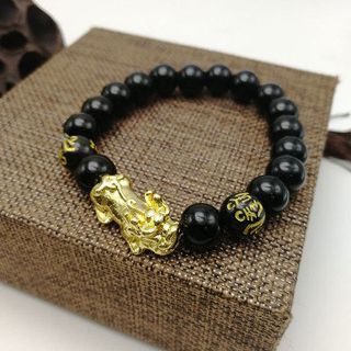 Vòng tay tỳ hưu mix hạt 12ly