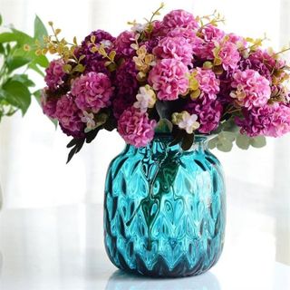Cành Hoa tú cầu giả 10 bông trang trí để bàn cao 30cm