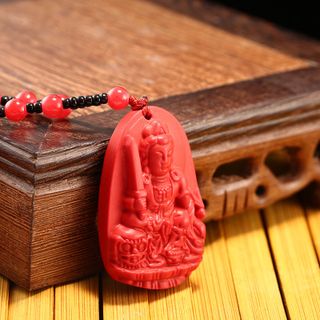 Dây chuyền Phật bản mệnh loại chu sa đỏ