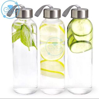 Bình Đựng Nước Thủy Tinh Có Dây Xách 500 Ml
