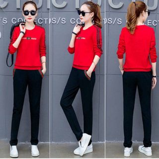 Đồ bộ thể thao dài thêu chữ TT273