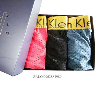 Quần lót nam boxer thông hơi lưng vàng CK