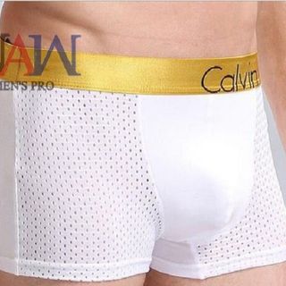Quần lót nam boxer thông hơi lưng vàng CK