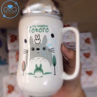 Ly Sứ Giữ Nhiệt Nắp Gương Hoạ Tiết Hoạt Hình Totoro