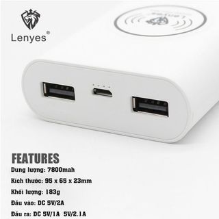 Sạc Dự Phòng Lenyes W8 Cao Cấp Lenyes W8-7800 MAh - W8