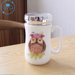 Ly Sứ Giữ Nhiệt Nắp Gương Hoạ Tiết Hoạt Hình Woodland Friends