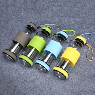 Bình thủy tinh pha trà 420ml bọc silicon