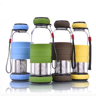 Bình thủy tinh pha trà 420ml bọc silicon
