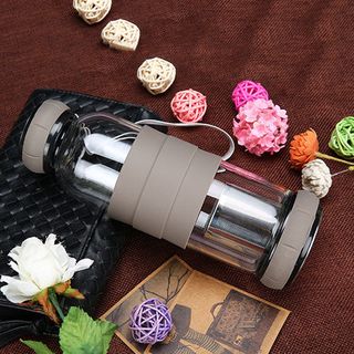 Bình thủy tinh pha trà 420ml bọc silicon