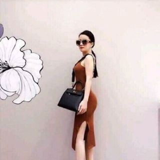 đầm thun gân hai dây