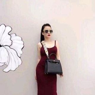 đầm thun gân hai dây