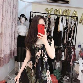 Đầm voan hoa 2 lớp cao cấp