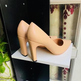 GIÀY BÍT GÓT VUÔNG NUDE MỜ 9P