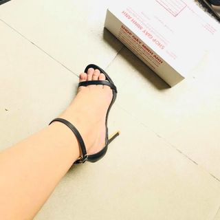 SANDAL DÂY MẢNH ĐEN MỜ 11P