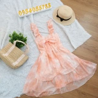 Đầm voan hoa 2 lớp cao cấp