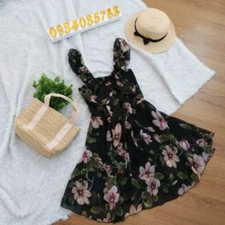 Đầm voan hoa 2 lớp cao cấp