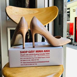 GIÀY CAO GÓT NUDE BÓNG 9P