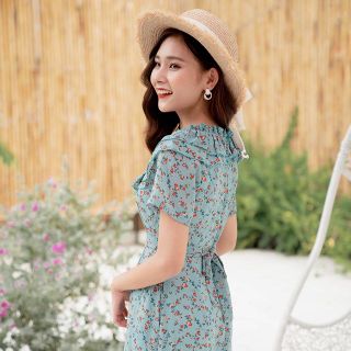 ĐẦM HOA NHÍ CỔ XẾP TẦNG
