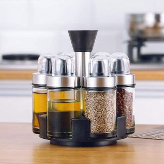 Bộ 6 lọ thủy tinh đựng gia vị kèm giá xoay 360 độ Spice Ack Set 0T-108 giá sỉ