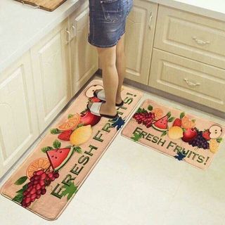 Bộ 2 thảm trải sàn nhà bếp 3D đẹp