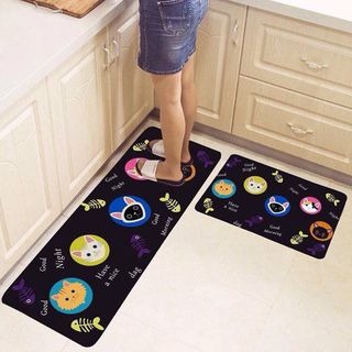 Bộ 2 thảm trải sàn nhà bếp 3D đẹp
