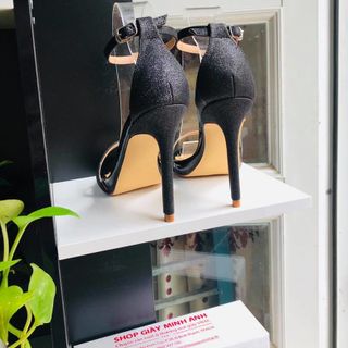 SANDAL DÂY MẢNH KIM TUYẾN ĐEN 11P