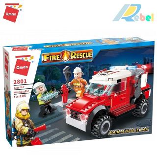 Bồ đồ chơi xếp hình lego QMAN 2801- 2804 - Cứu hỏa