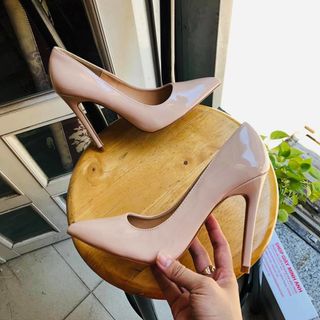 GIÀY CAO GÓT NUDE BÓNG 11P