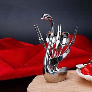 Bộ thìa dĩa và ống đựng Thiên Nga