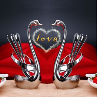 Bộ thìa dĩa và ống đựng Thiên Nga