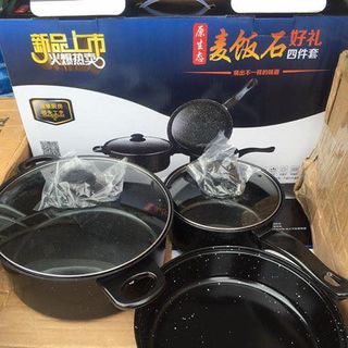 Bộ 3 nồi phủ vân đá chống dính nắp