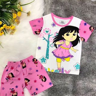 Bộ bé gái in hình ngộ nghĩnh và dễ thương chất thun cotton 4c co giãn in thắm cao cấp cho bé thoải mái vận động Form to 12 - 48 kg mặc vừa Size 2/9 Size 10/15 2 ngày giao Mspd giá sỉ