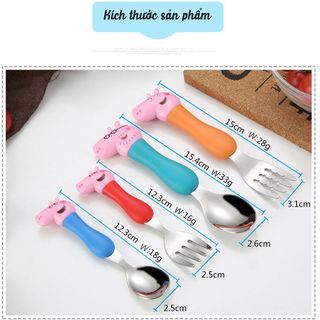 Bộ muỗng thìa nĩa inox gia đình Peppa Pig