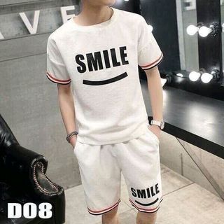 Đồ bộ thể thao nam nữ in chữ SMILE